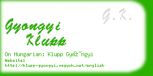 gyongyi klupp business card